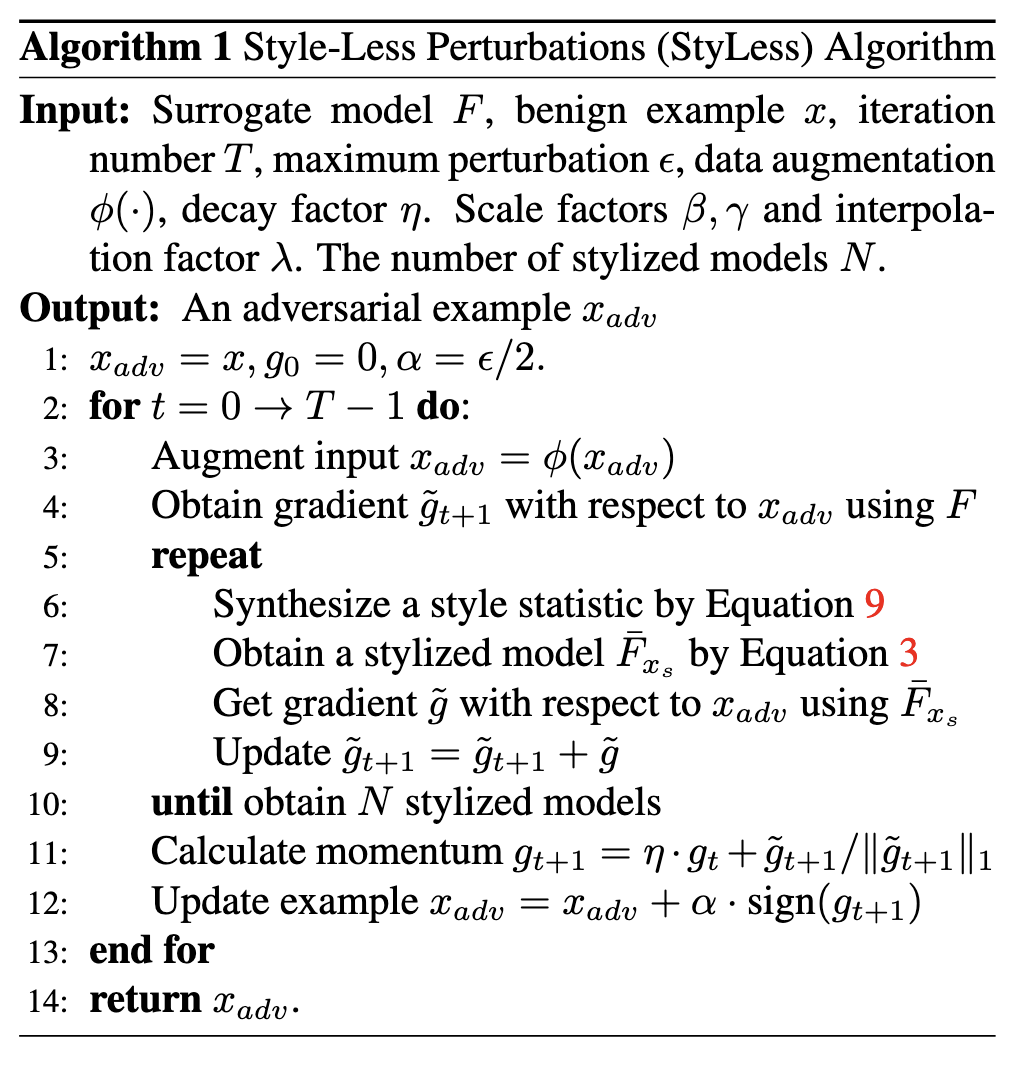 StyLess algorithm